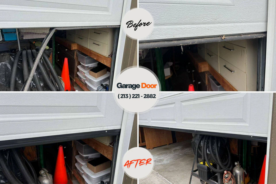 Before and after: garage door repair South Cleveland, TN